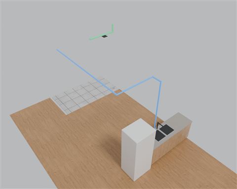 Floor-1 bedroom: water pipes