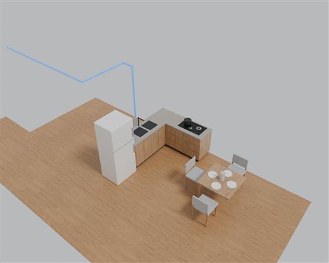 Kitchen: water pipes