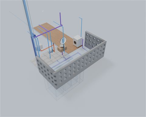 Rear yard and septic tank: water pipes