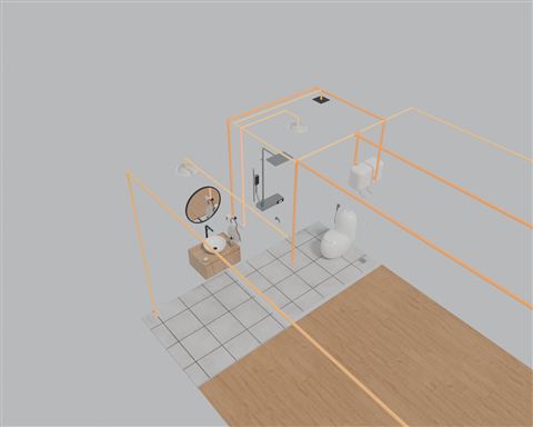WC2 and alcove: electrical wiring
