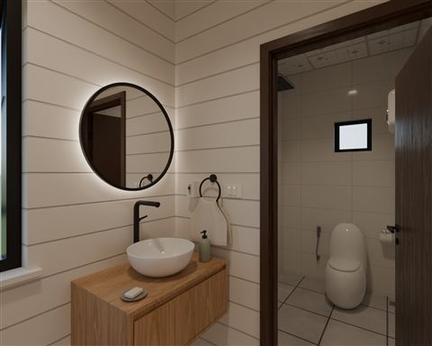 Floor 2: WC2 switch and breaker beside the door