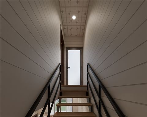Stair up to the landing
