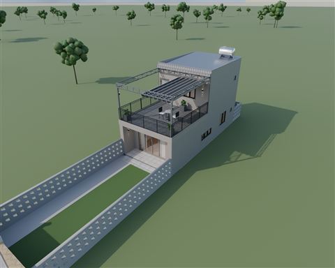 Aerial: back, sides and 2 m rear fence