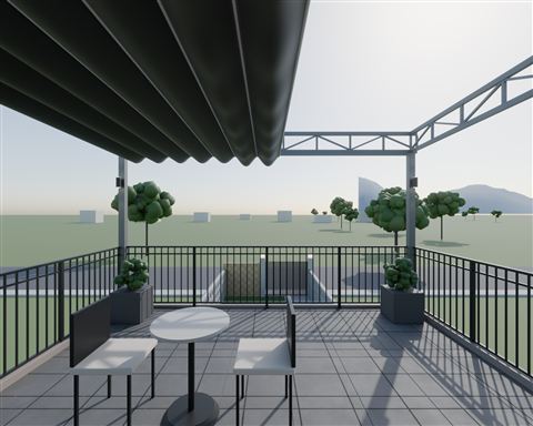 Terrace toward the street