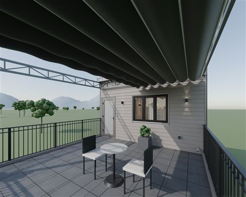 Terrace toward the facade