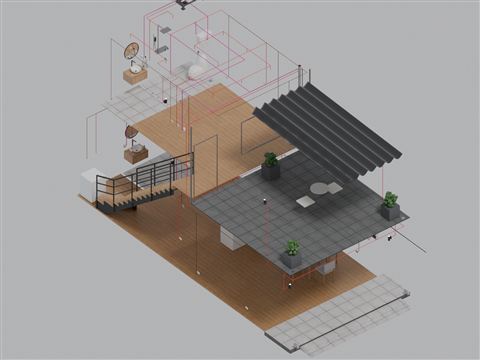 Services: electrical, concealed in the wall cavities